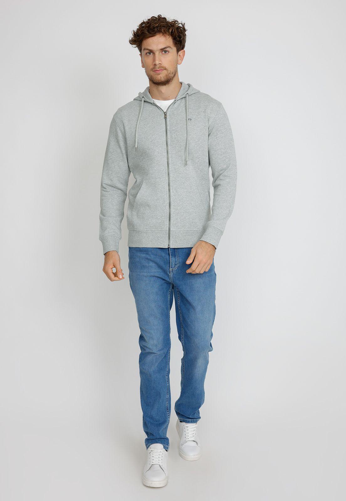 Polerón hombre Casual Slim Fit Waterloo Algodón Gris -3