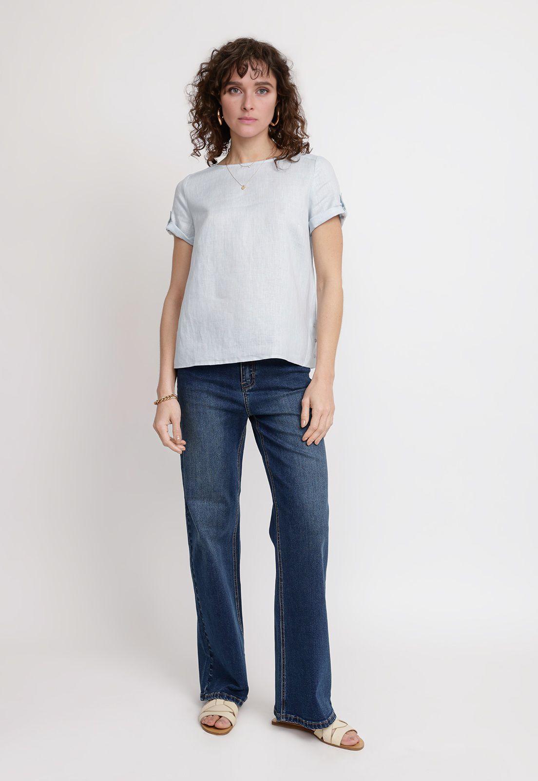 Blusa Mujer Garza Viscosa Celeste-3