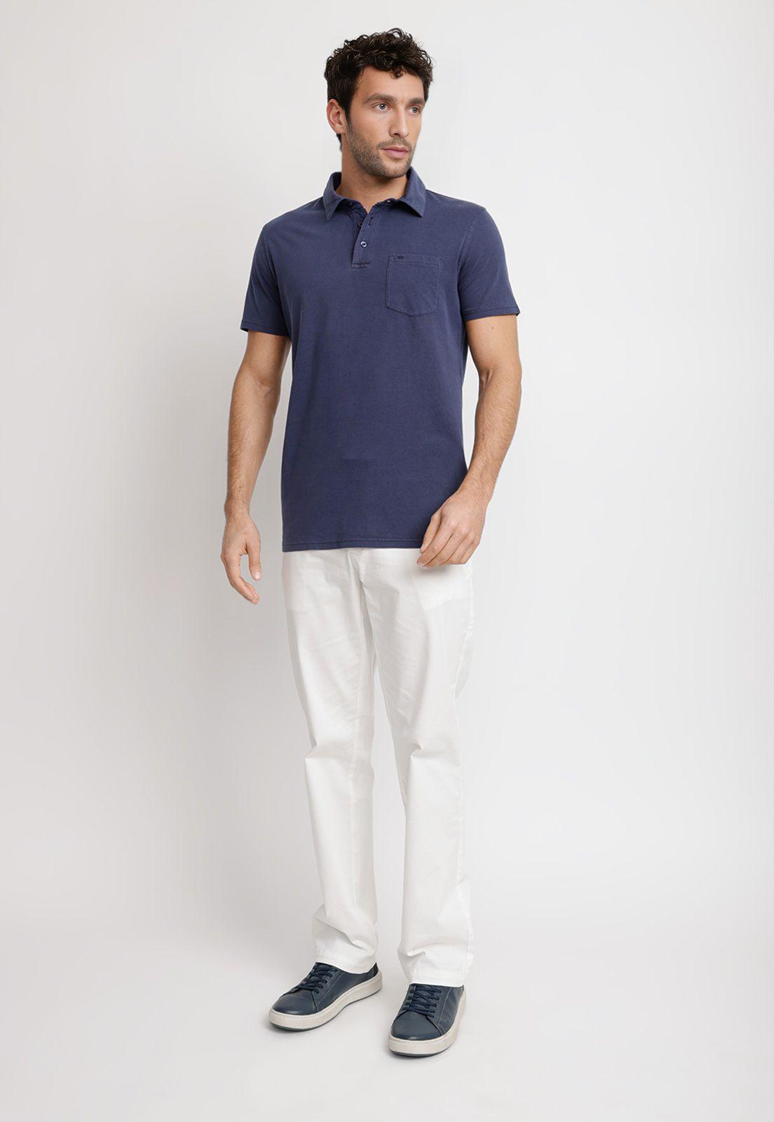 Polera Polo 100% Algodón Pima Marc Azul Marino-3