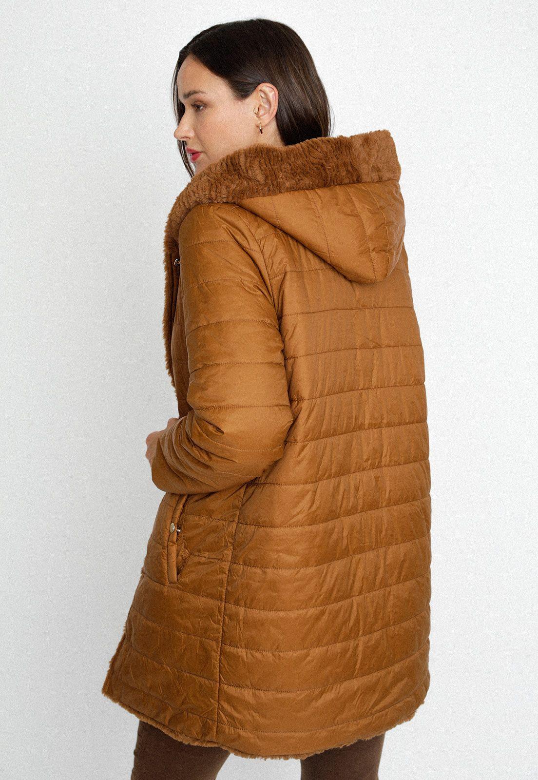 Parka Acolchada Reversible De Mujer Alizee Tabaco-2