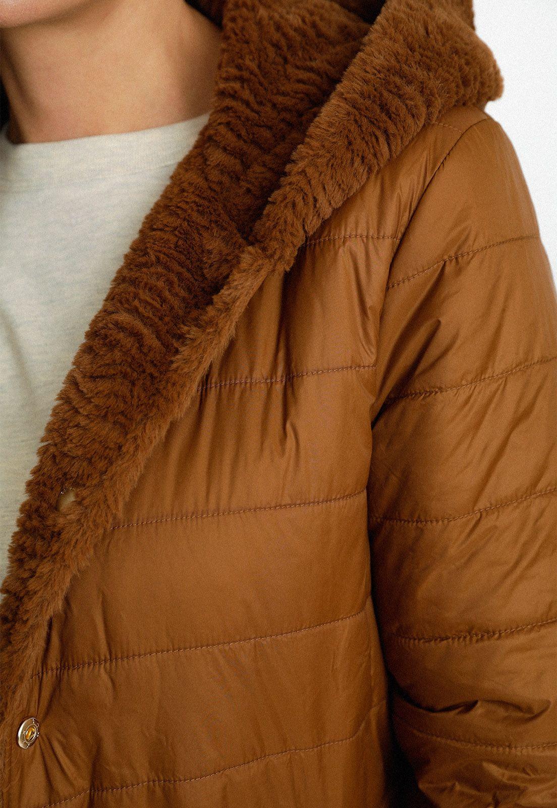 Parka Acolchada Reversible De Mujer Alizee Tabaco-4