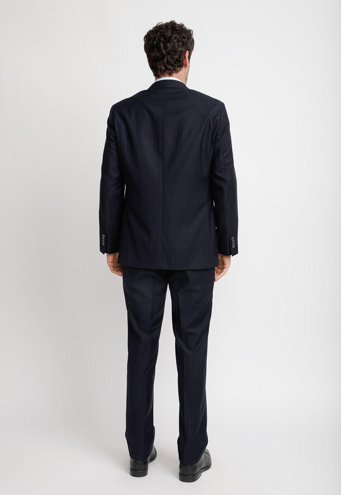 Traje Hombre Formal Lana S140'S Luxury Azul Marino-1