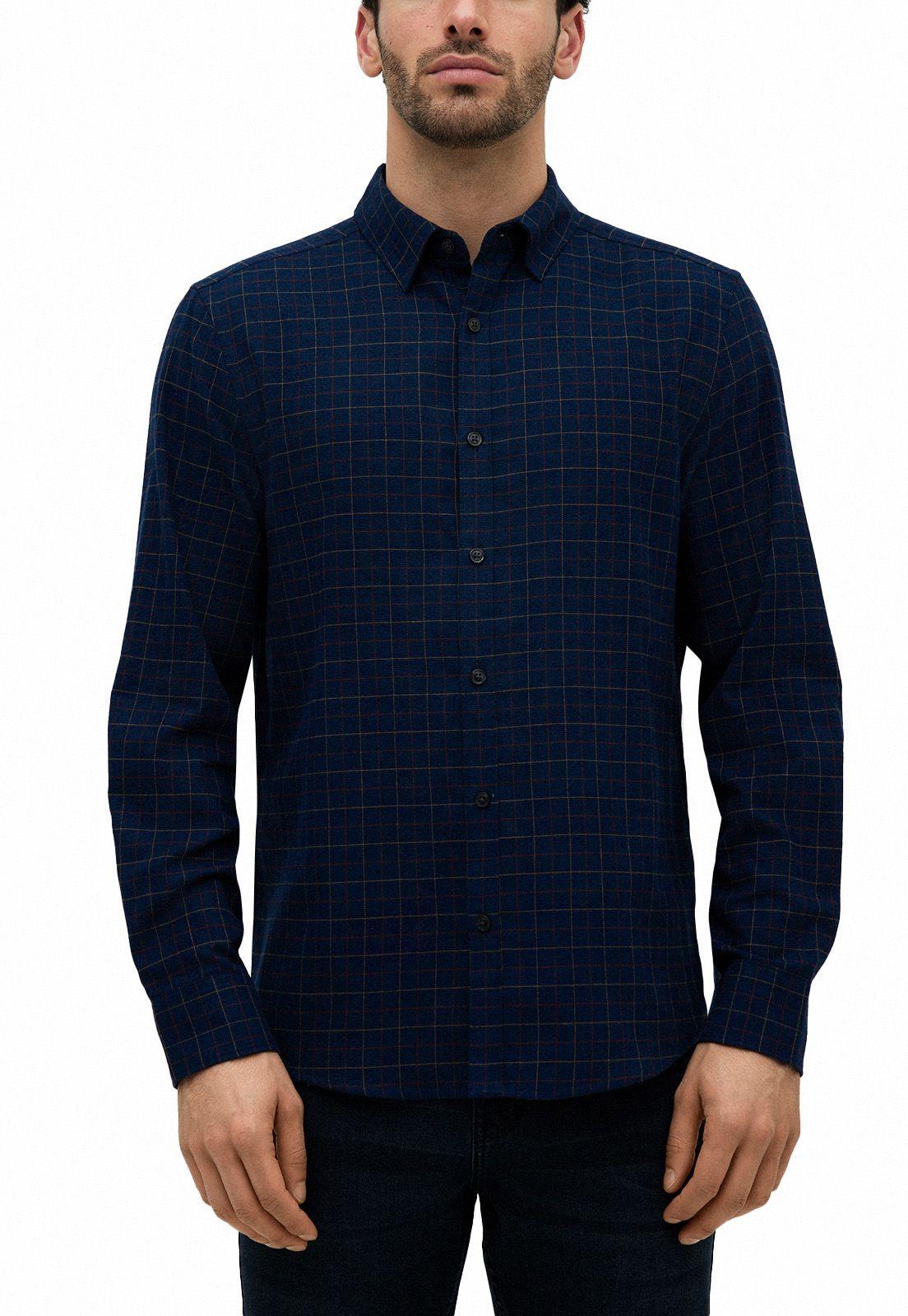 Camisa Casual Franela Azul-0