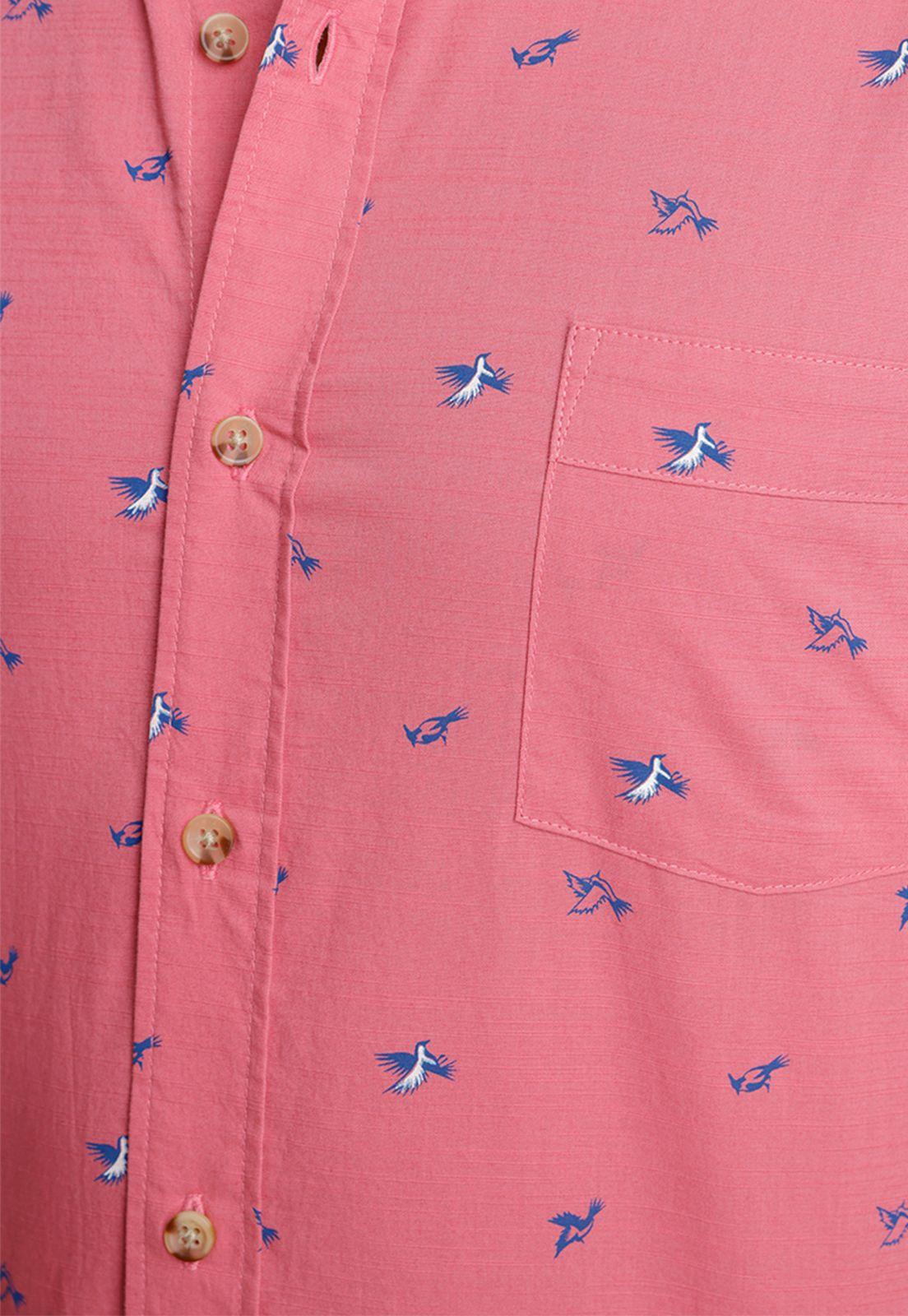 Camisa Manga Corta hombre Relaxed fit Bella Algodón Rosa-2