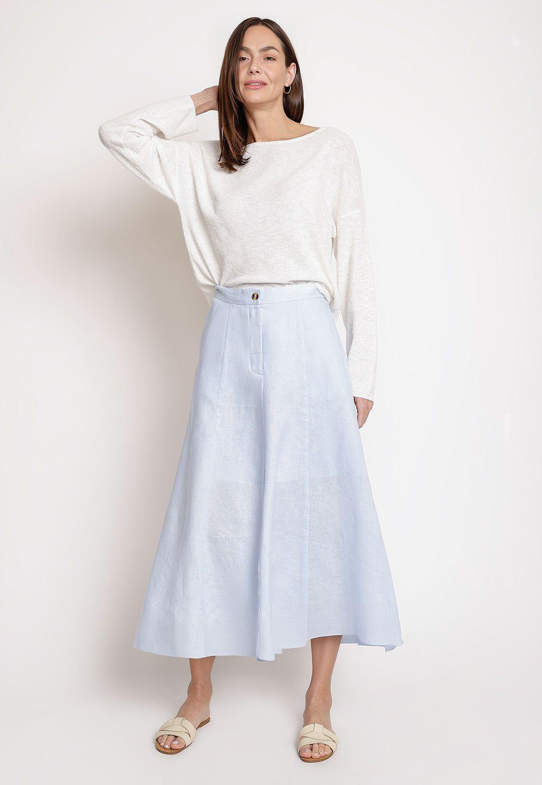 Falda de Mujer Modelo Eleonor Color Celeste-3