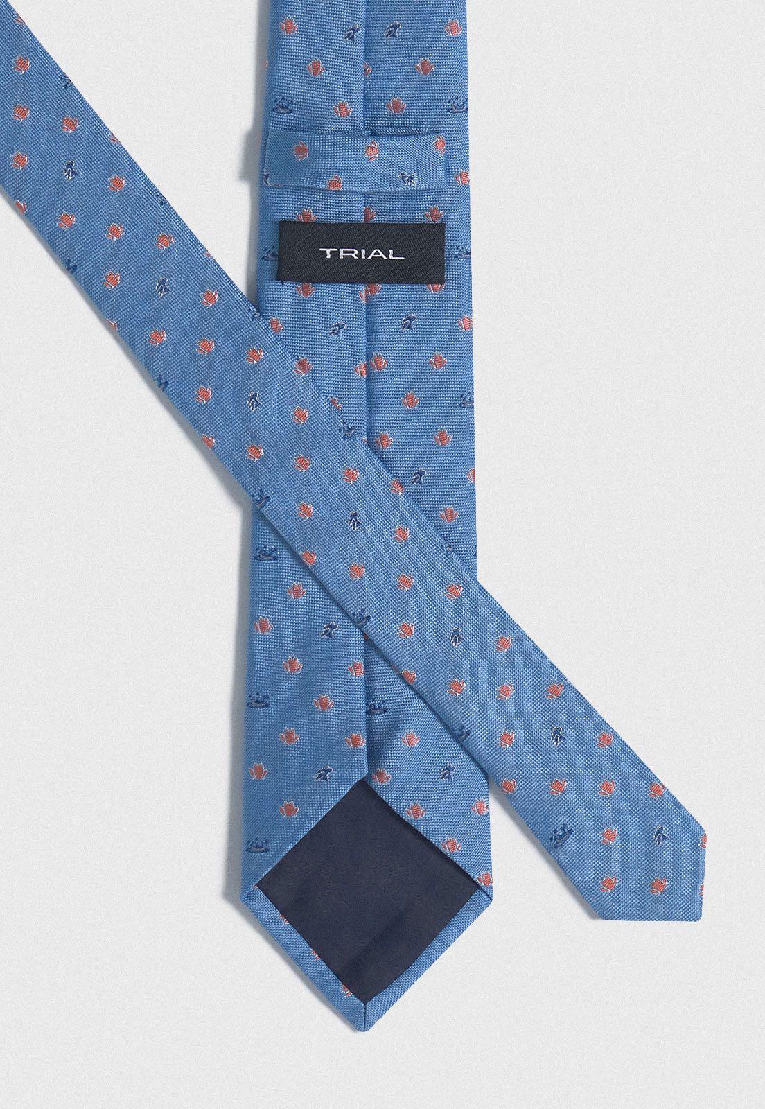 Corbata Formal Hombre Mezcla Seda Algodón Estampado Executive Celeste-2
