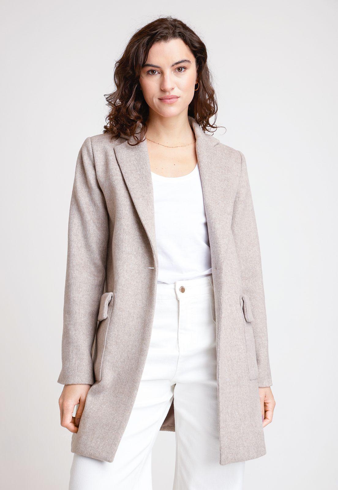 Chaquetón De Mujer Modelo Joss Color Beige-3