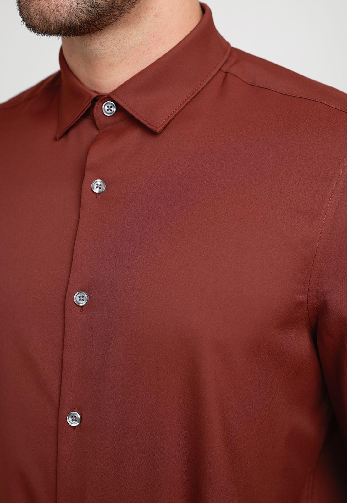 Camisa Hombre Total Stretch Ladrillo-2