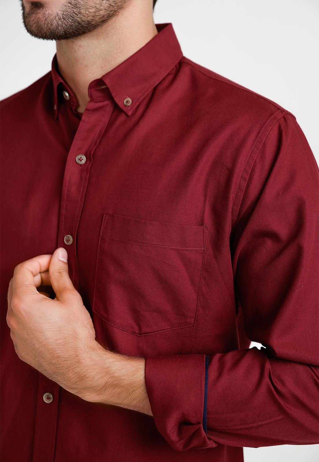Camisa Oxford Hombre Blake Burdeo-2