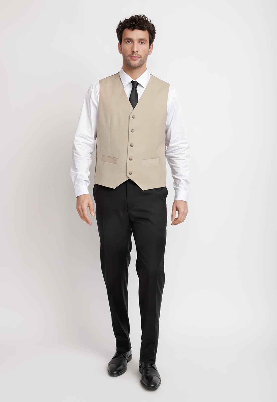 Gilet Hombre Formal Graduación Beige-3