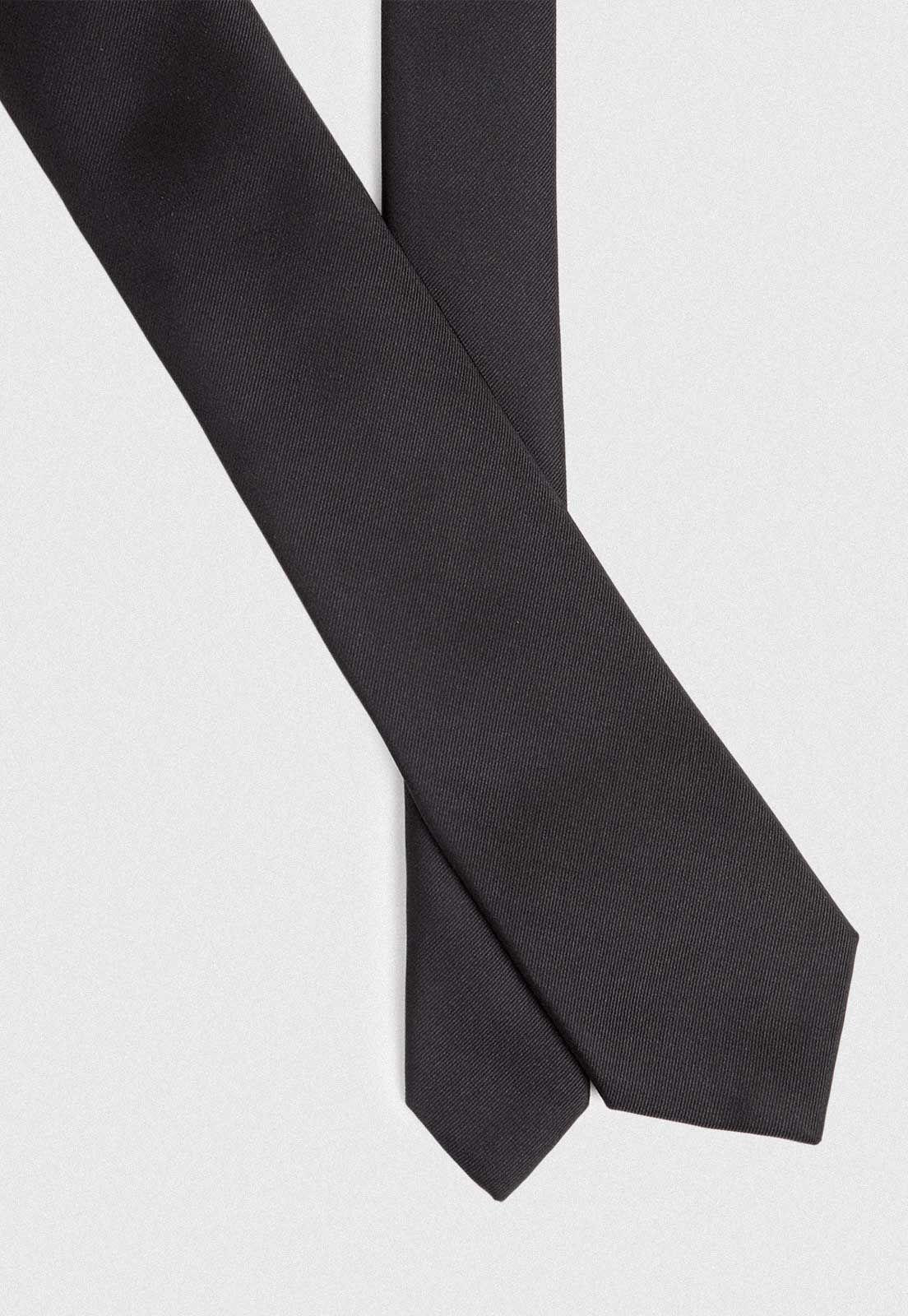 Corbata hombre Formal Graduación Microfibra Negro -1