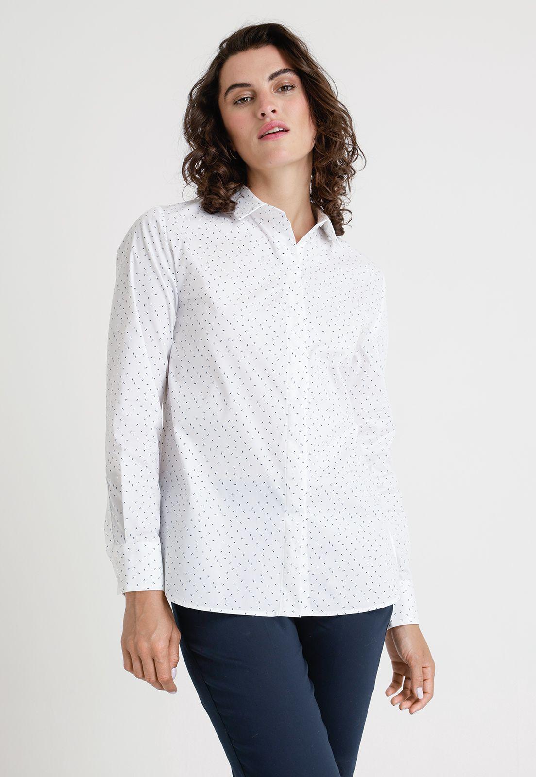Blusa De Mujer Modelo Kora Color Blanco/Azul-0