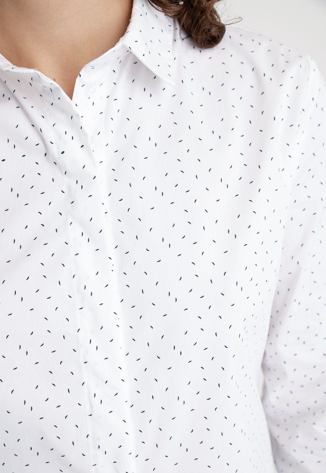 Blusa De Mujer Modelo Kora Color Blanco/Azul-2