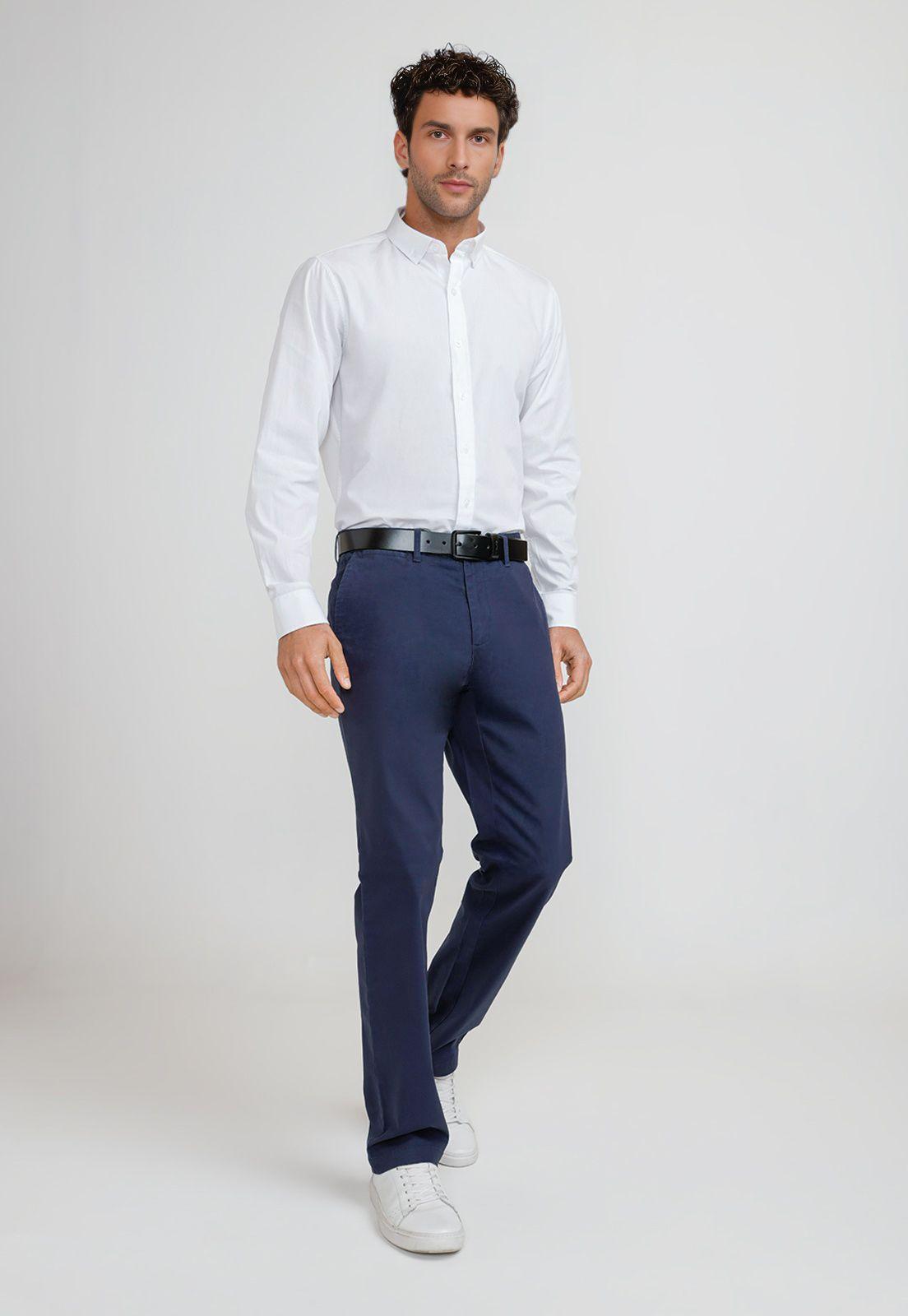 Pantalón Chino Hombre Algodón Vinci Azul Marino-3