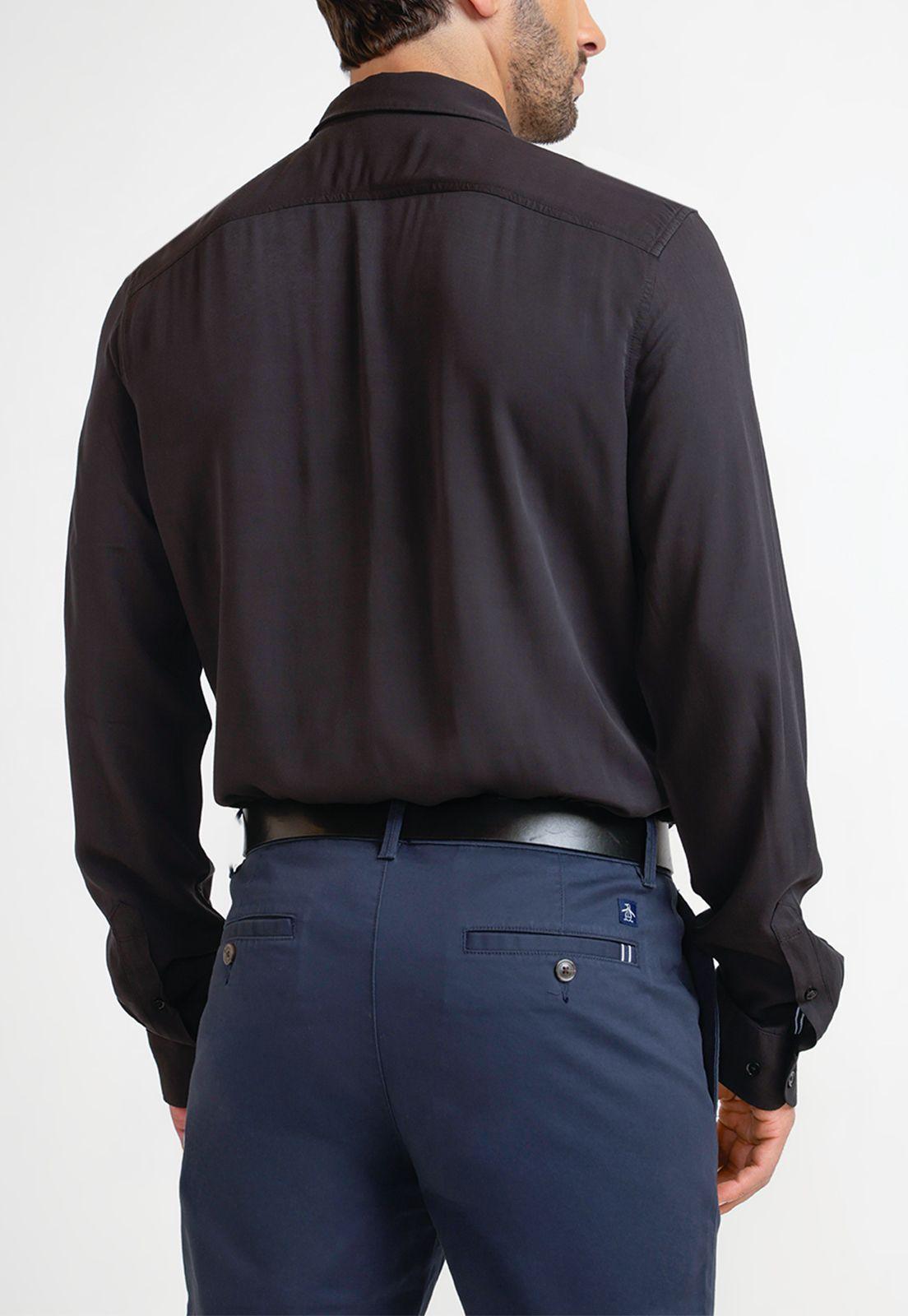 Camisa Hombre Manga Larga Negro-1