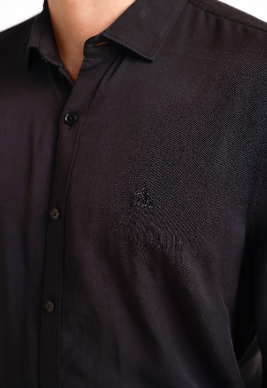 Camisa Hombre Manga Larga Negro-2