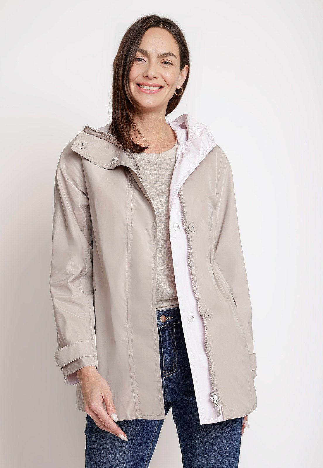 Chaqueta de Mujer Reversible Modelo Tara Color Beige-0