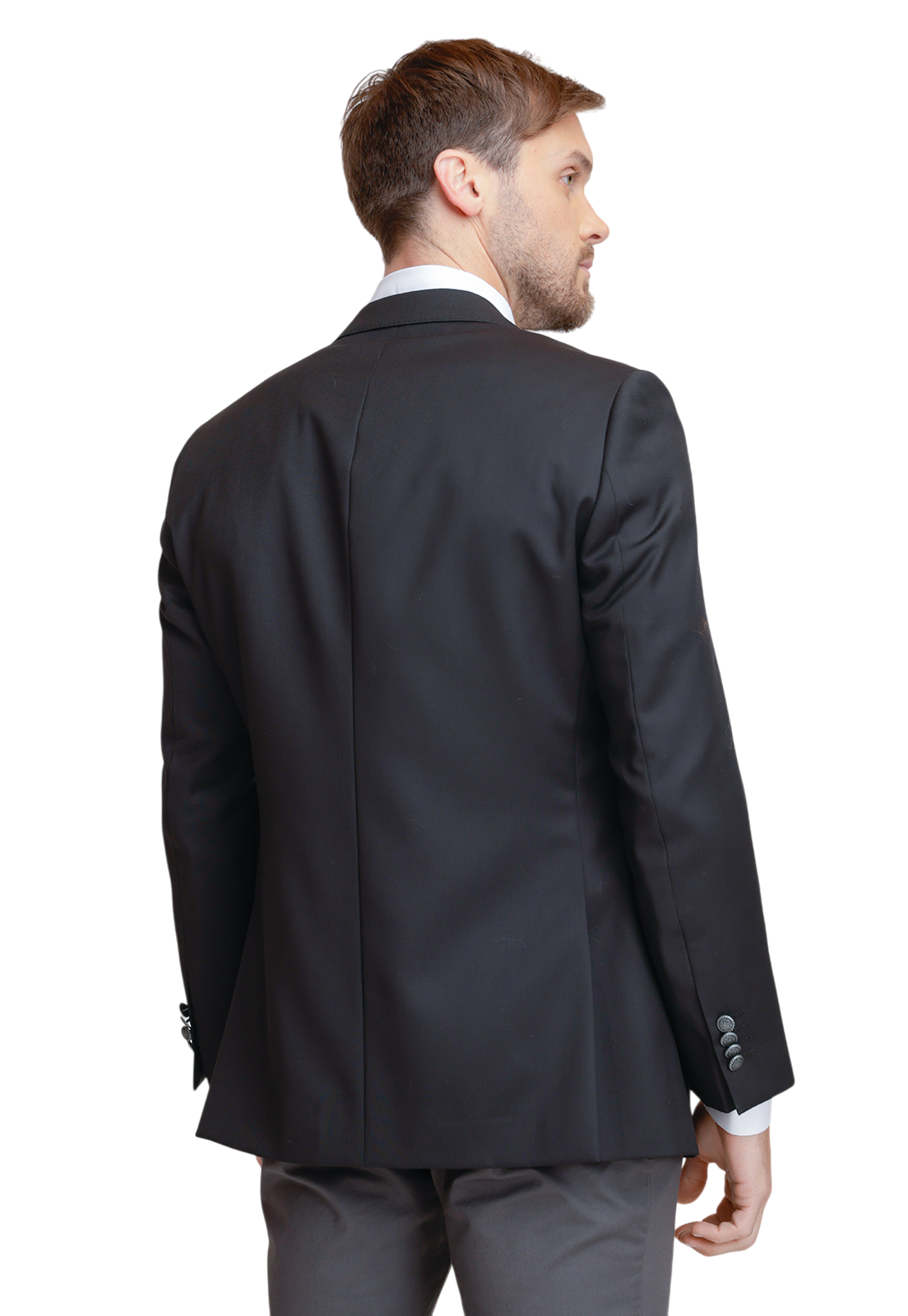 Chaqueta Formal Hombre Lana S100'S Liso Slim Mix&Color Negro-5