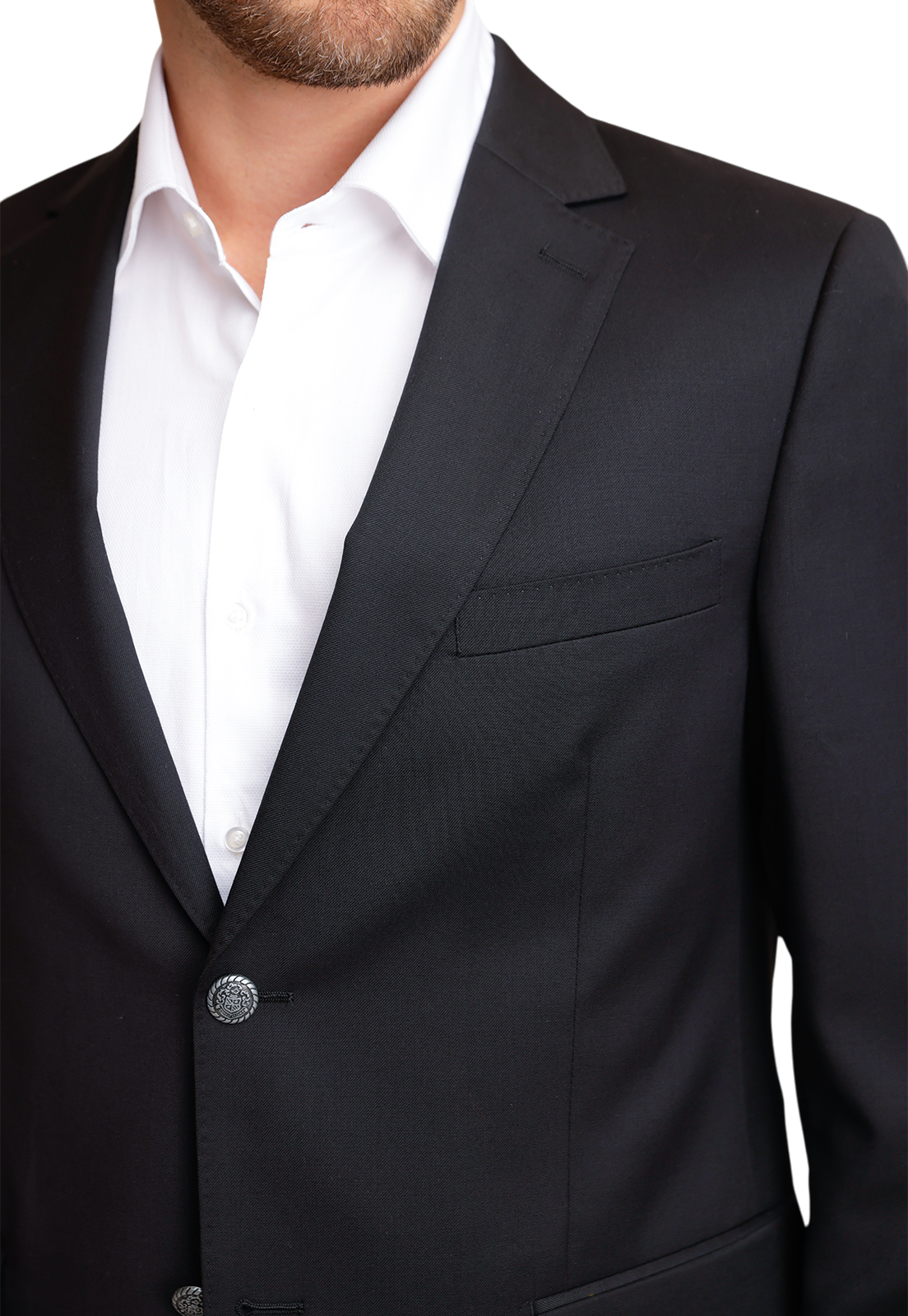 Chaqueta Formal Hombre Lana S100'S Liso Slim Mix&Color Negro-6