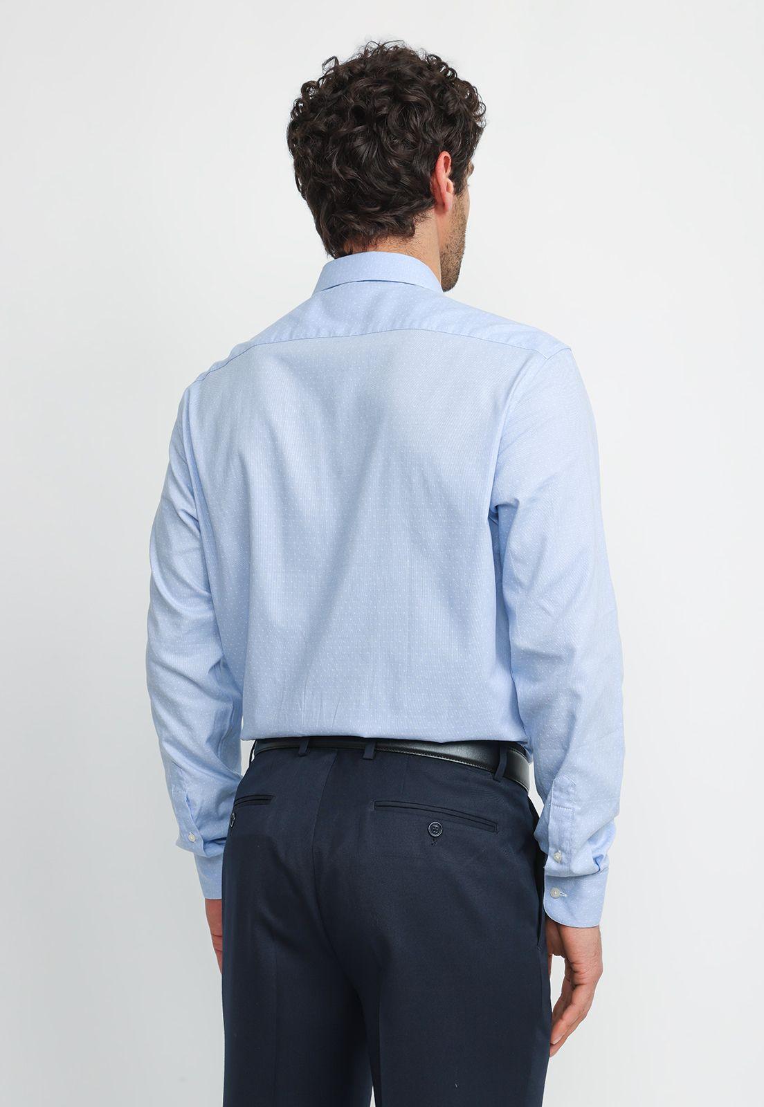 Camisa Hombre Formal Algodón Dynamic Celeste-1