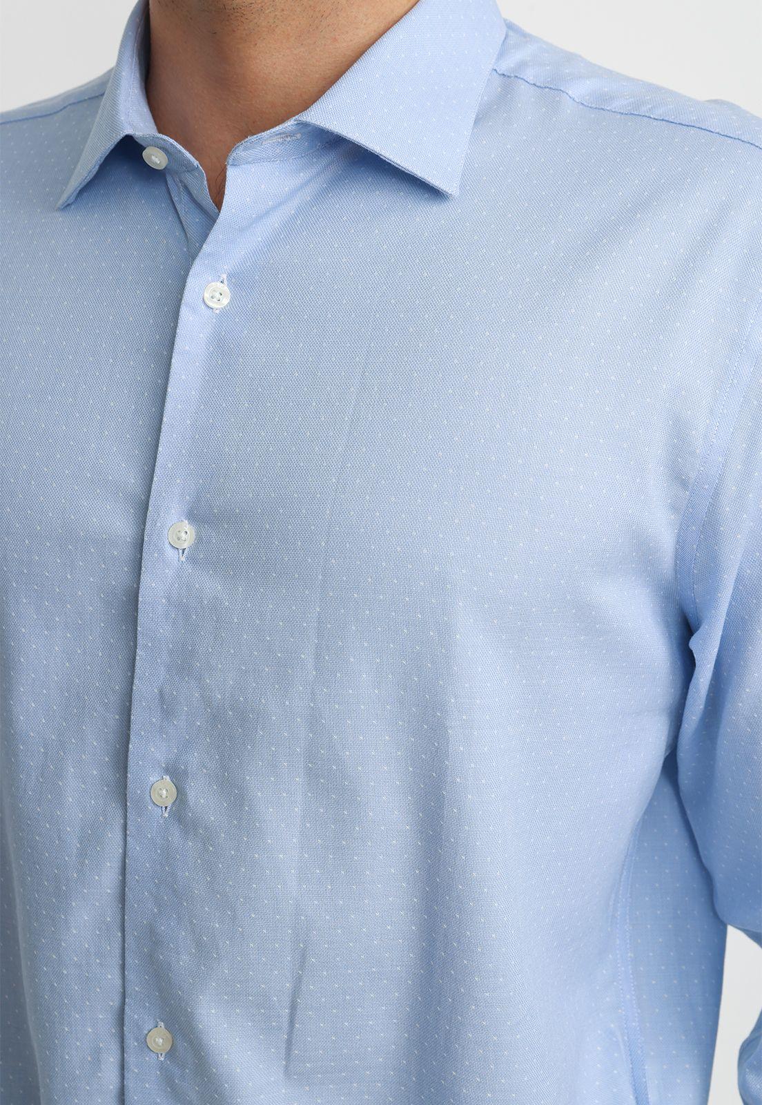Camisa Hombre Formal Algodón Dynamic Celeste-2