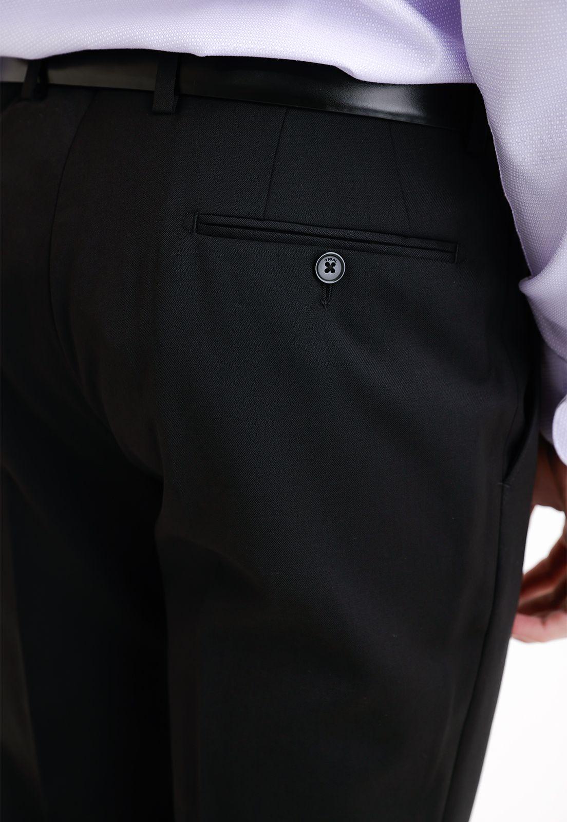 Pantalón Formal Hombre Lana S100'S Liso Slim Mix&Color Negro-2