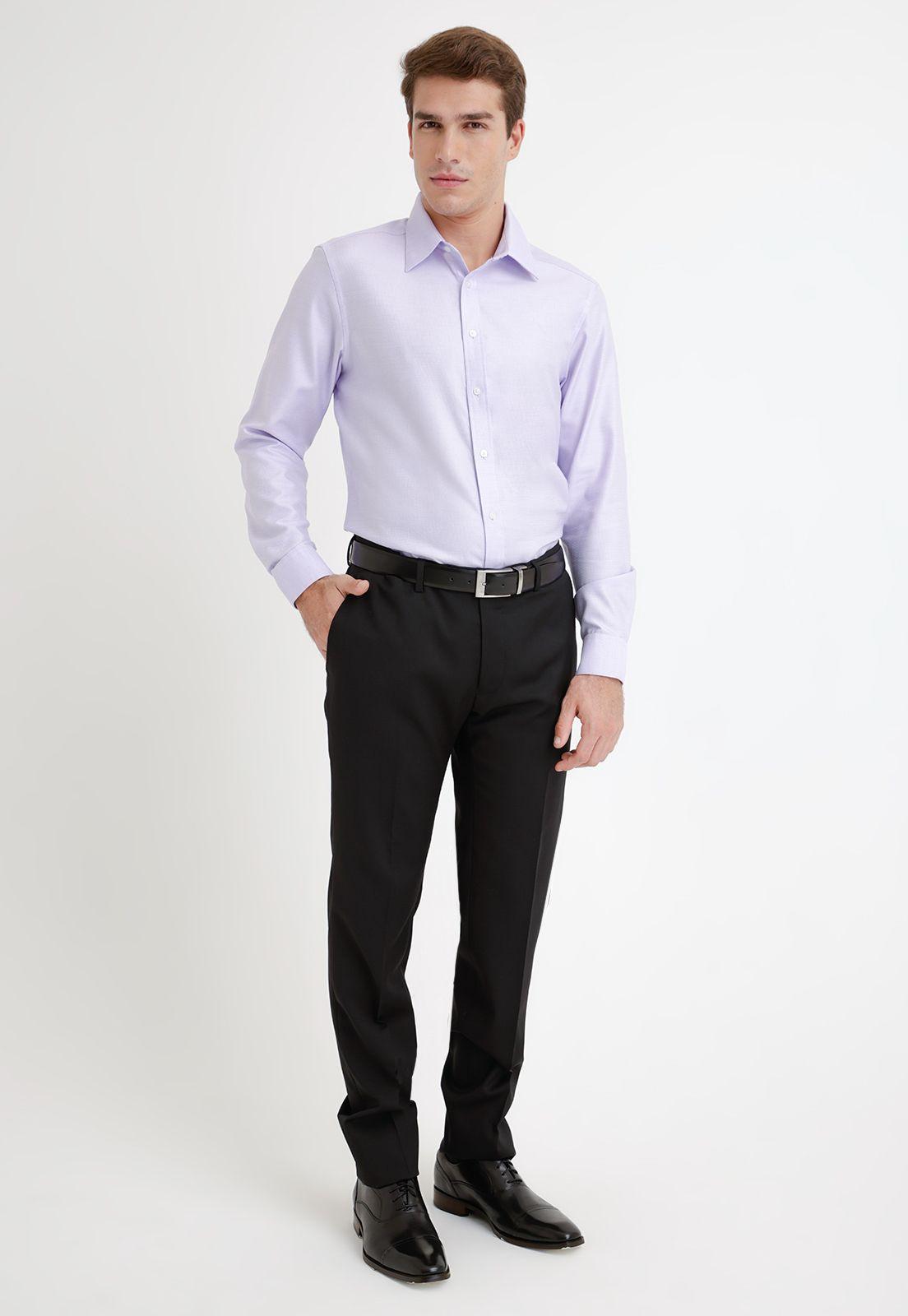 Pantalón Formal Hombre Lana S100'S Liso Slim Mix&Color Negro-3