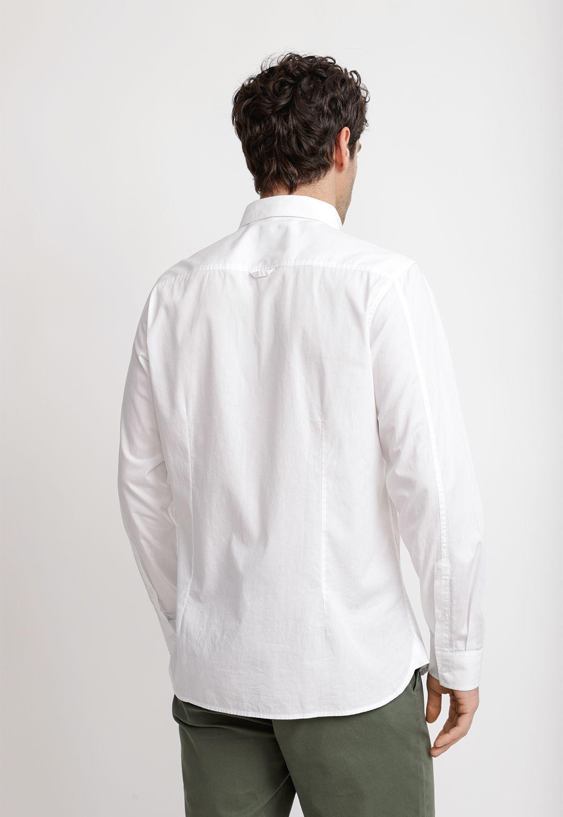 Camisa Lisa Algodón Basilio Blanco-1