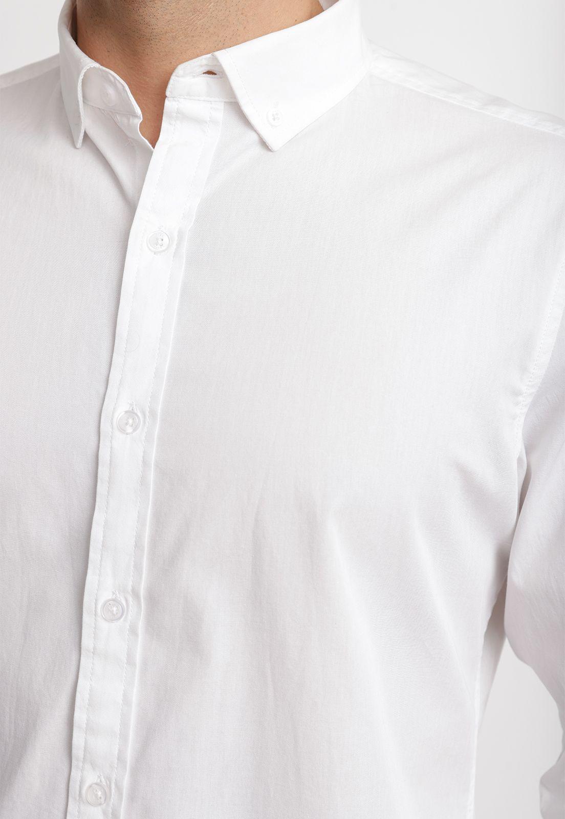 Camisa Lisa Algodón Basilio Blanco-2