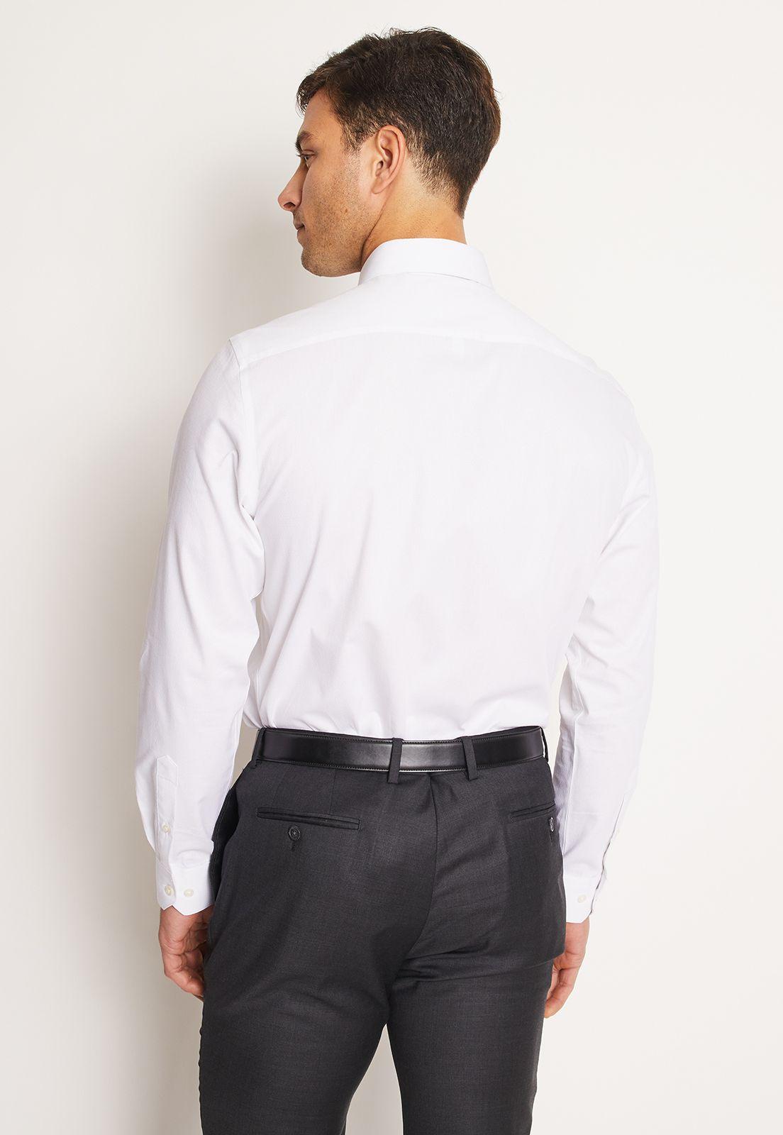 Camisa Formal Hombre Stretch (Elasticada) Blanco-1