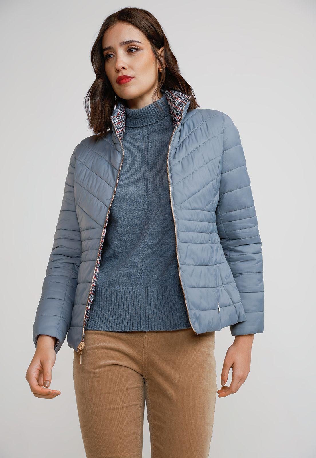Parka Reversible Mujer Poliéster Dusty Blue-1