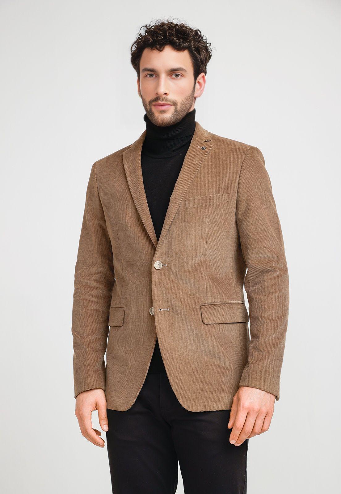 Chaqueta Hombre Cotelé Taupe-0