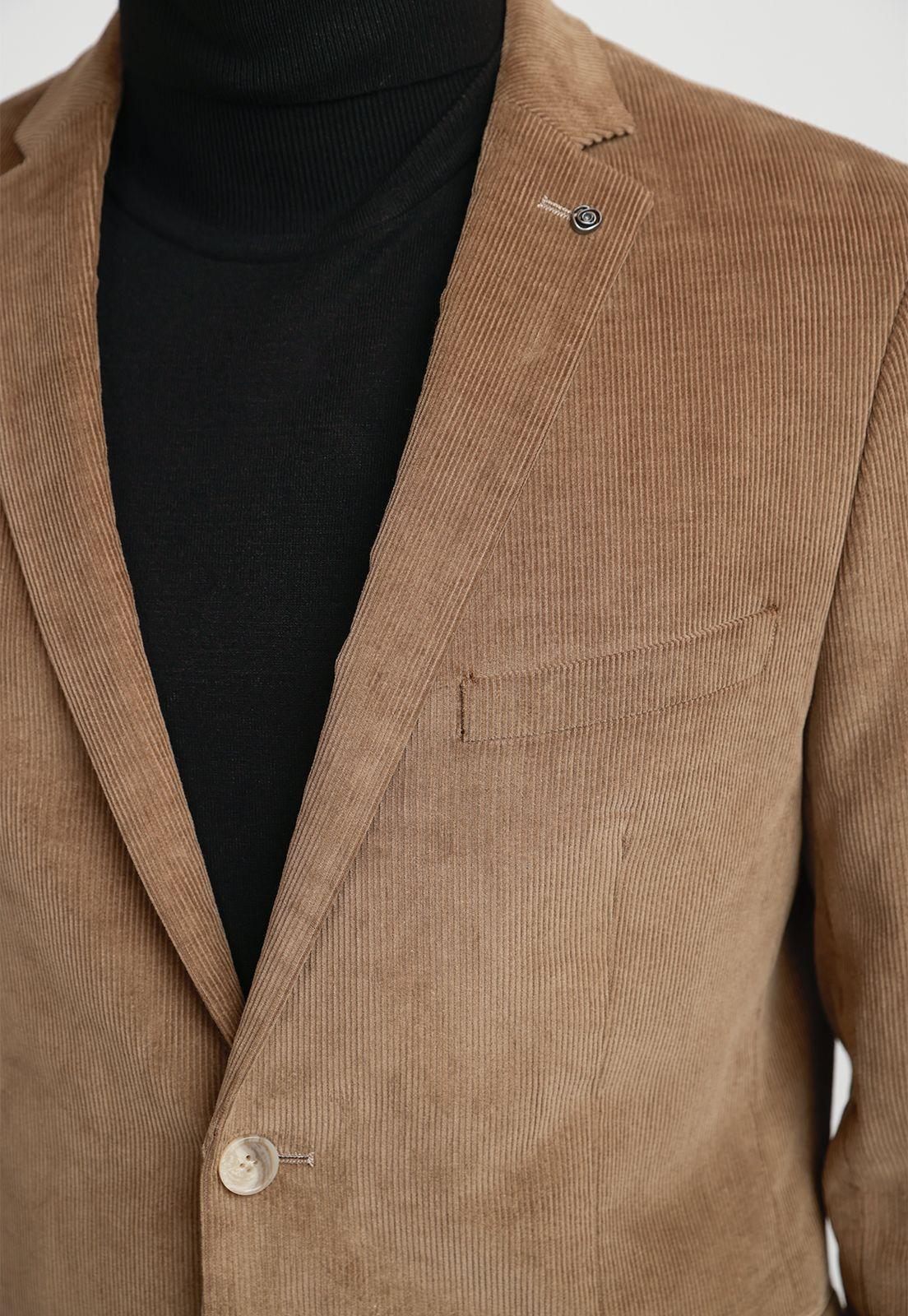 Chaqueta Hombre Cotelé Taupe-2