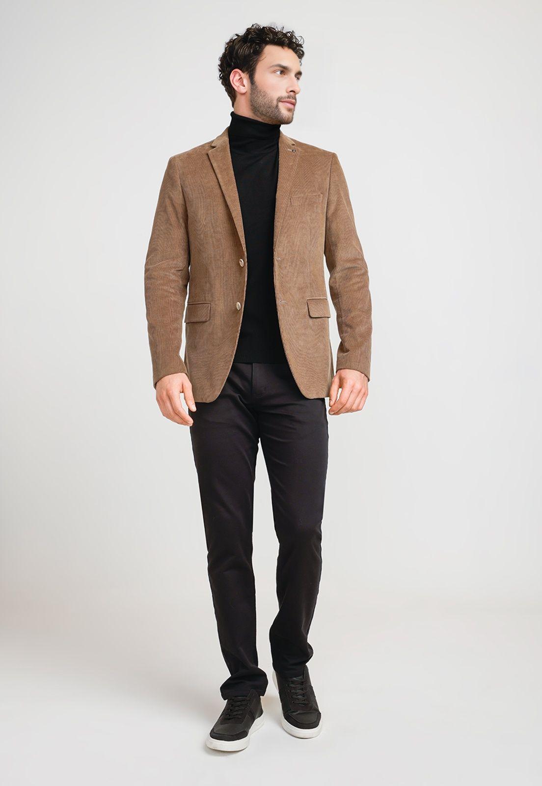 Chaqueta Hombre Cotelé Taupe-3
