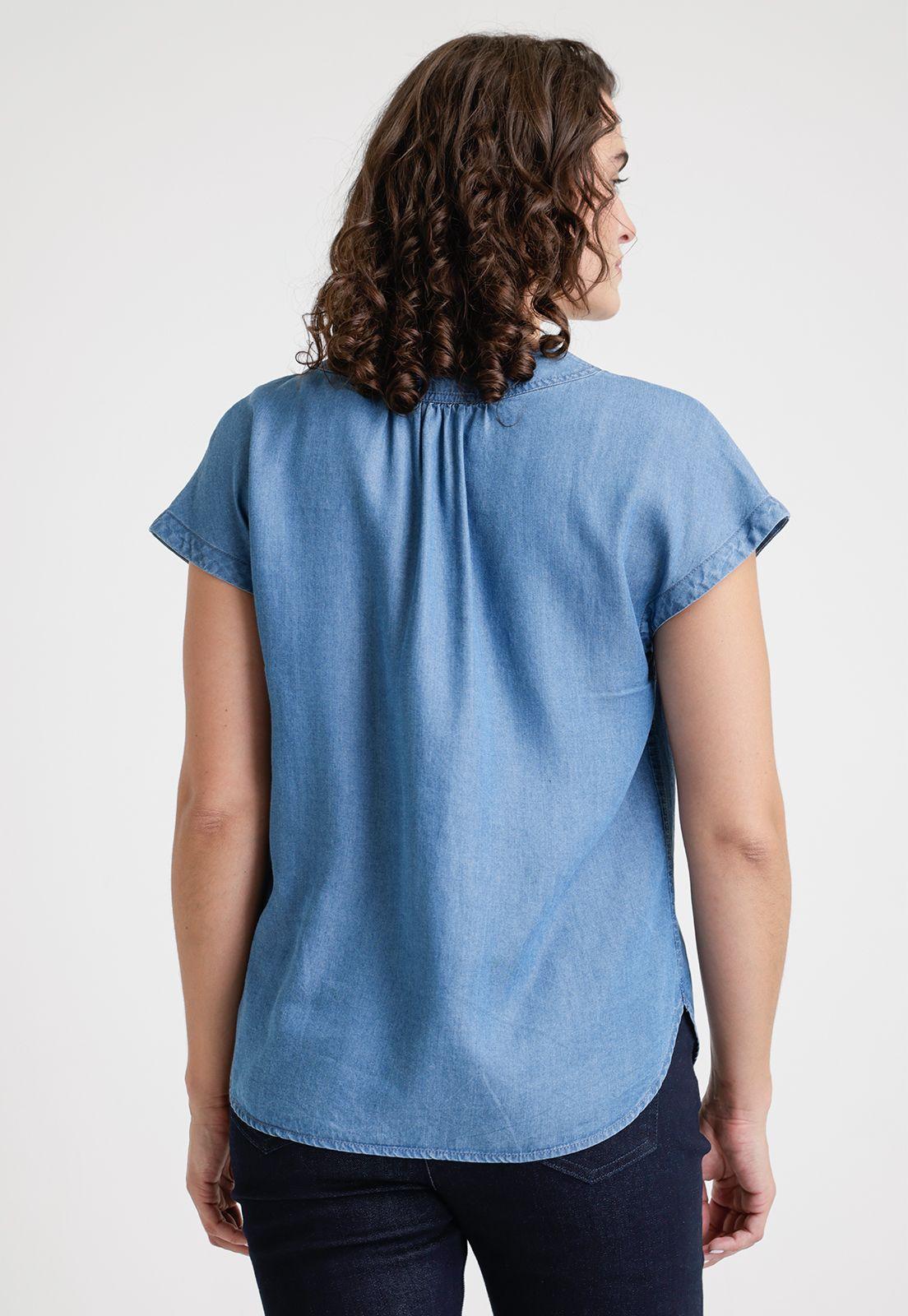 Blusa De Mujer Modelo Anse Color Celeste-1