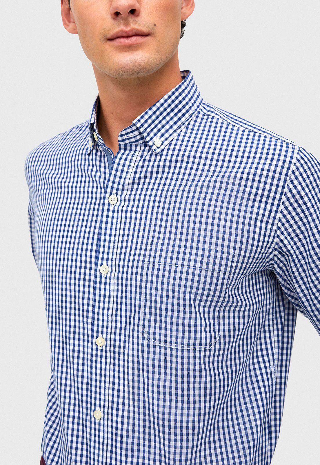 Camisa casual Buthia Azul-2