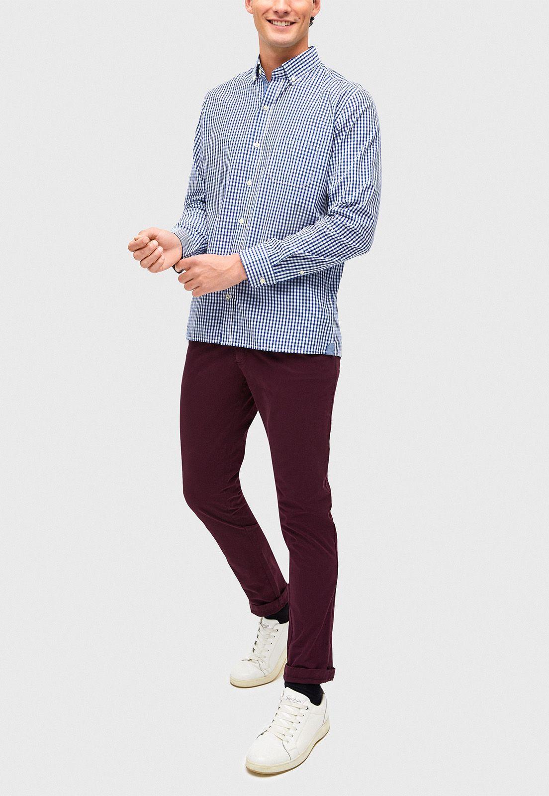 Camisa casual Buthia Azul-3