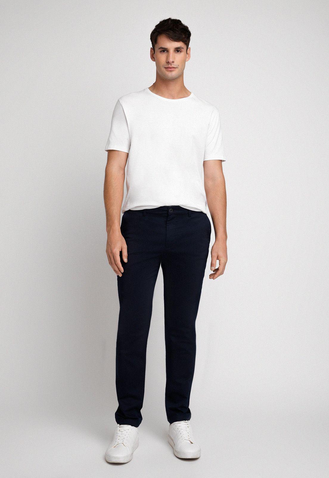 Pantalón Casual Liso Chino Navy-3