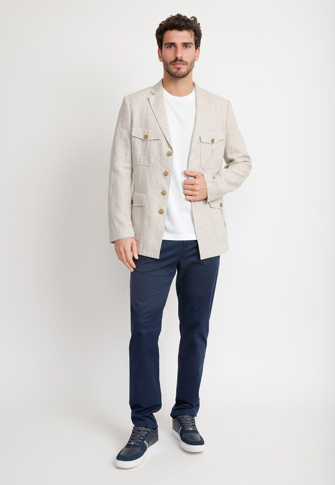 Chaqueta Hombre Lino Natural MARROQUI-3