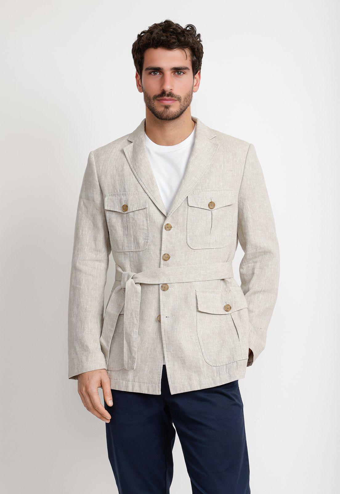 Chaqueta Hombre Lino Natural MARROQUI-2