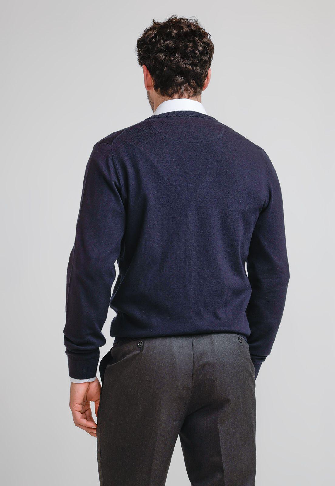 Tejido Hombre Formal Cardigan Azul Marino-1