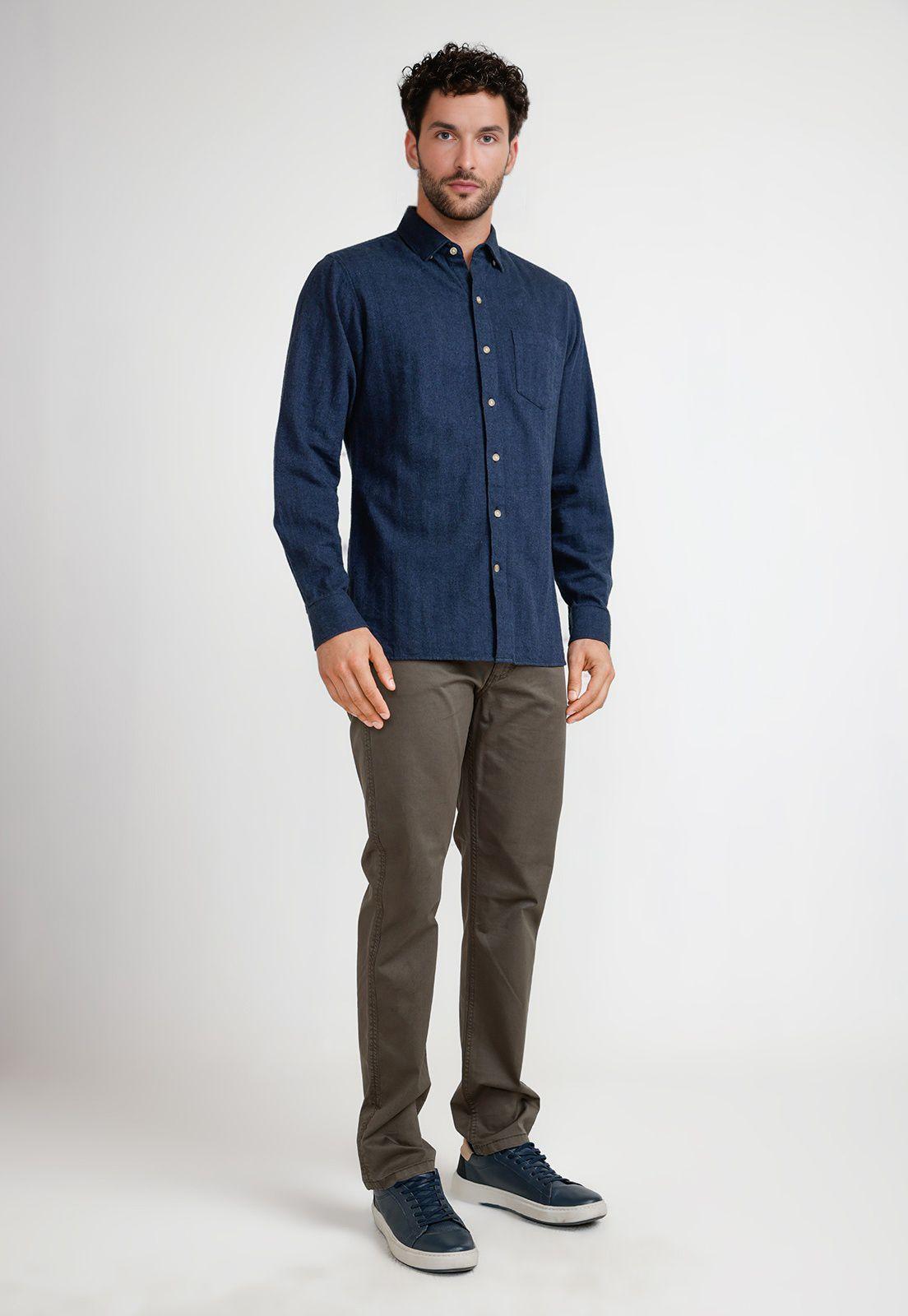 Camisa Franela Hombre Bernabeu Azul Marino-3