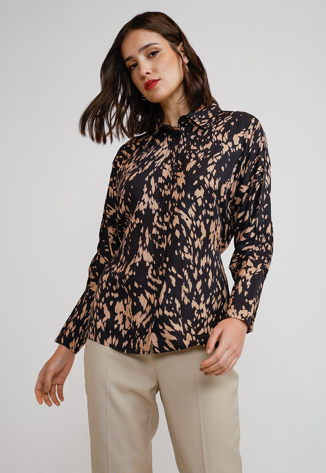 Blusa Mujer Viscosa Estampada Negro-0