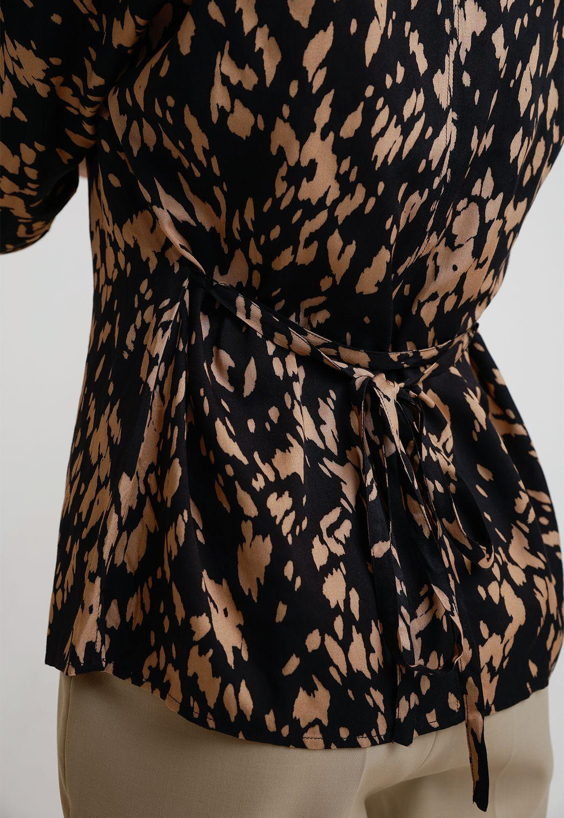 Blusa Mujer Viscosa Estampada Negro-3