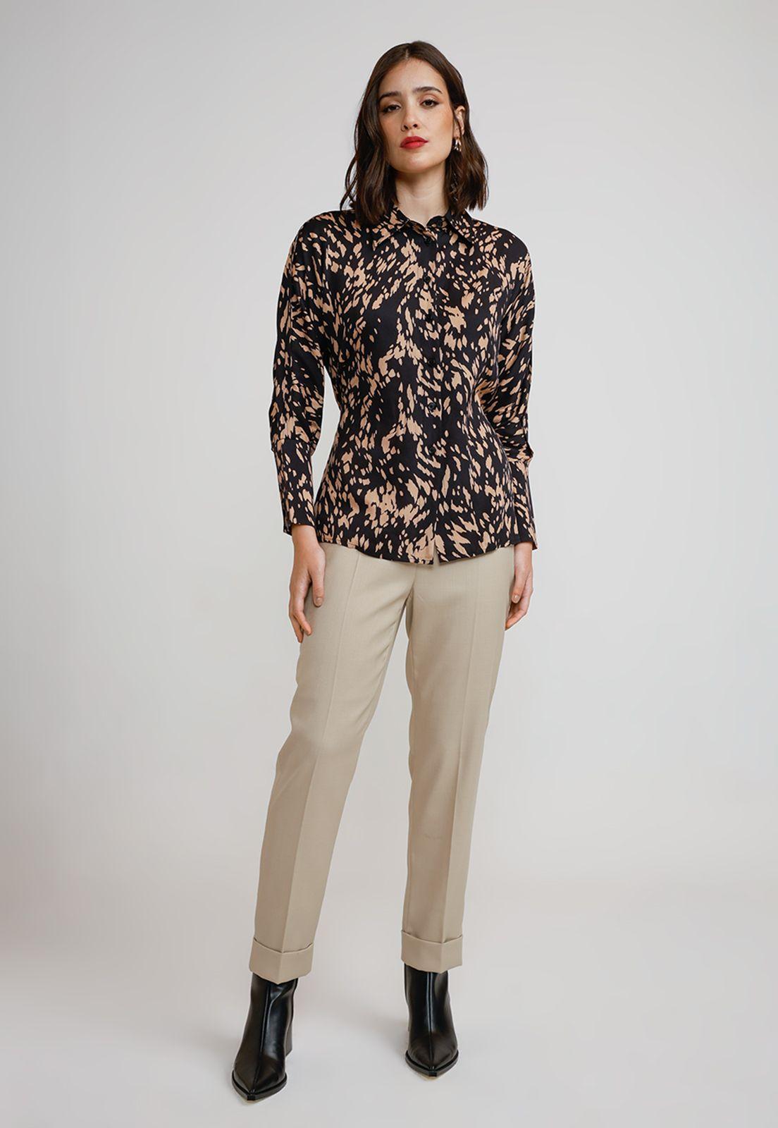 Blusa Mujer Viscosa Estampada Negro-4