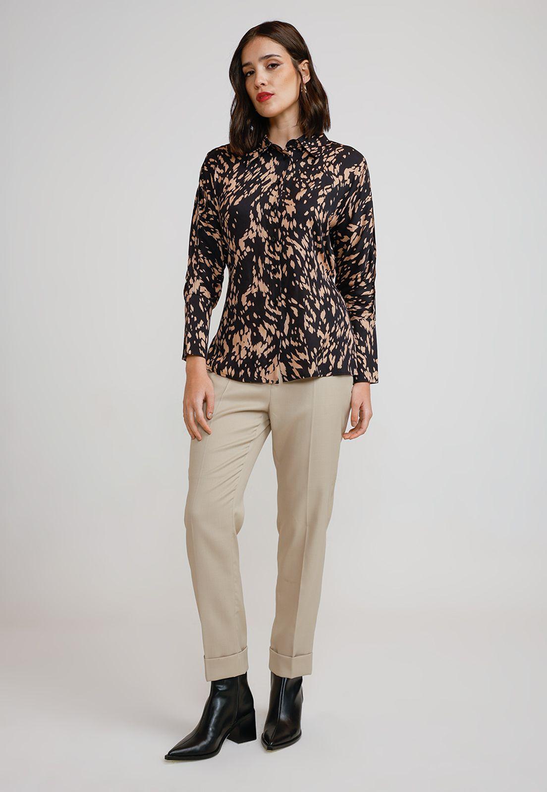 Blusa Mujer Viscosa Estampada Negro-5
