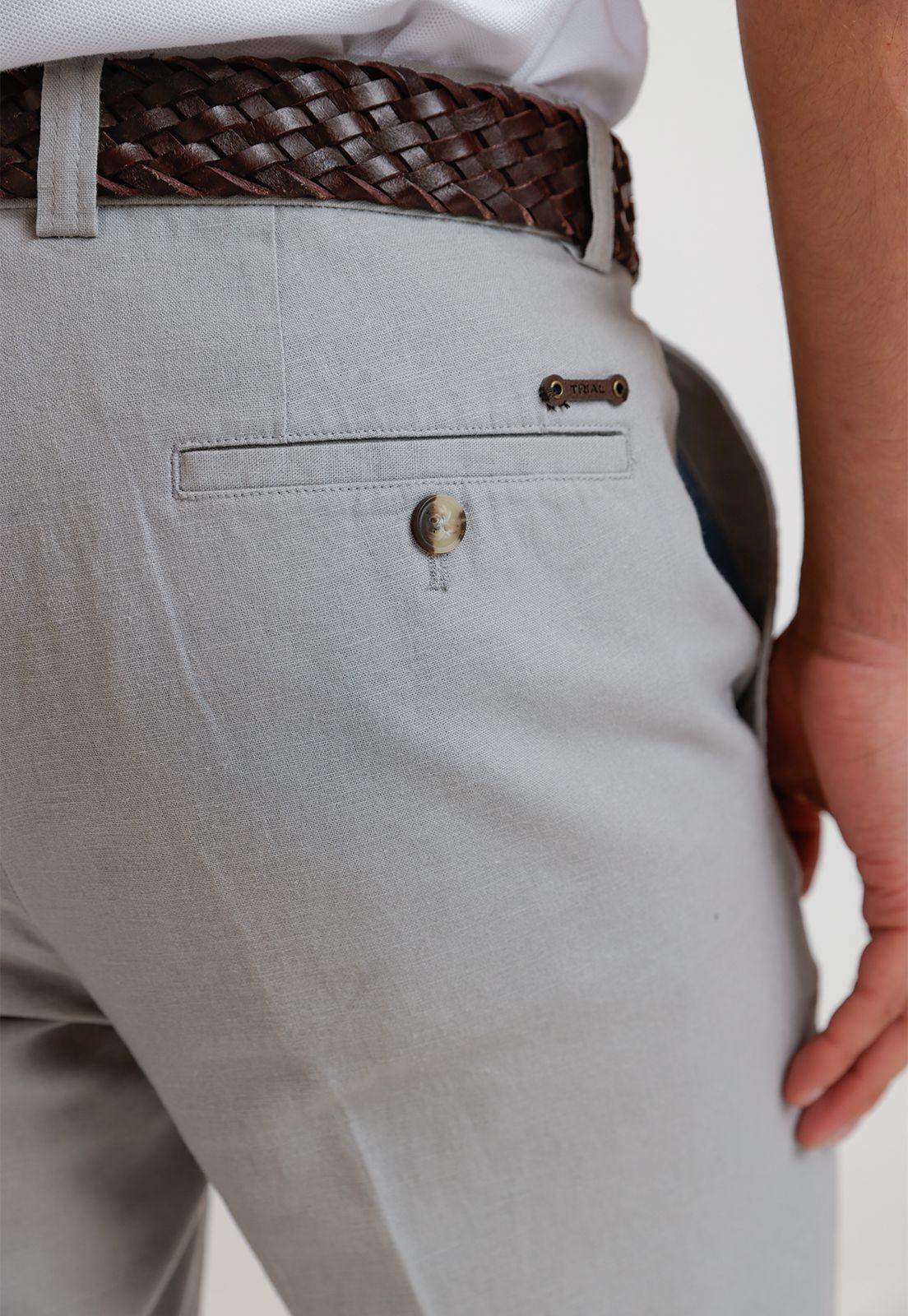 Pantalón Hombre Lino Venancio Gris Claro-2