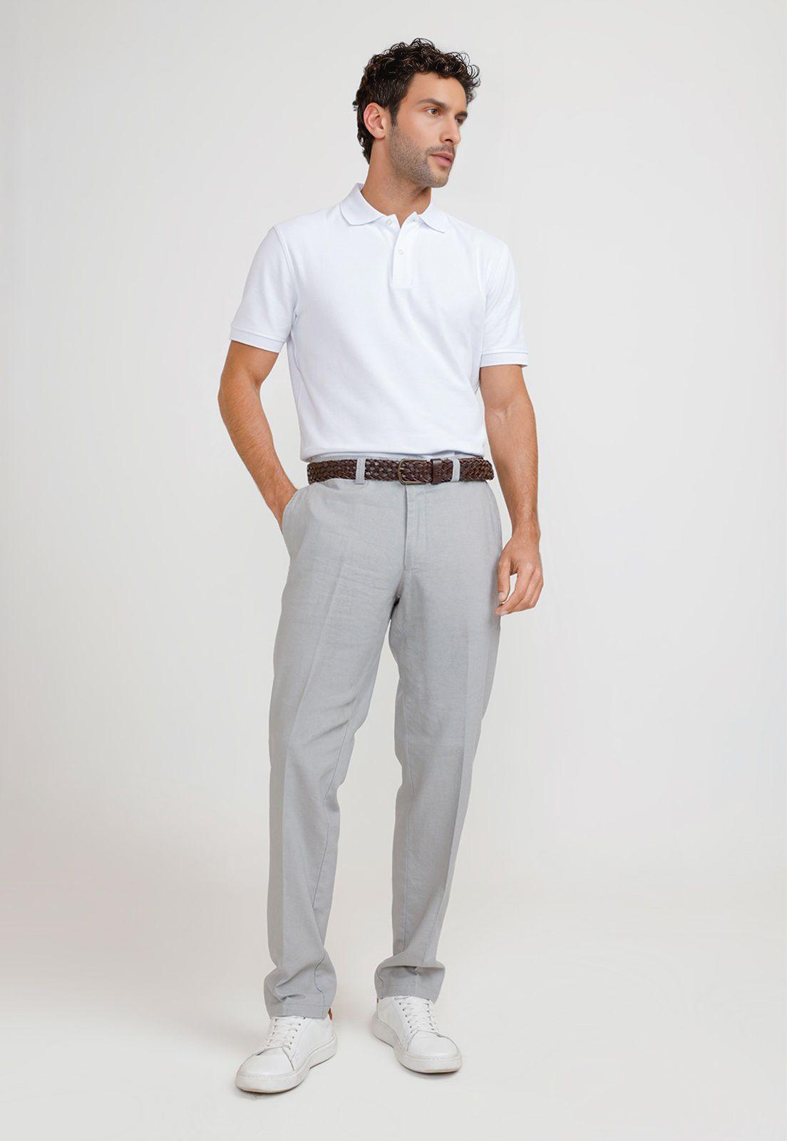 Pantalón Hombre Lino Venancio Gris Claro-3