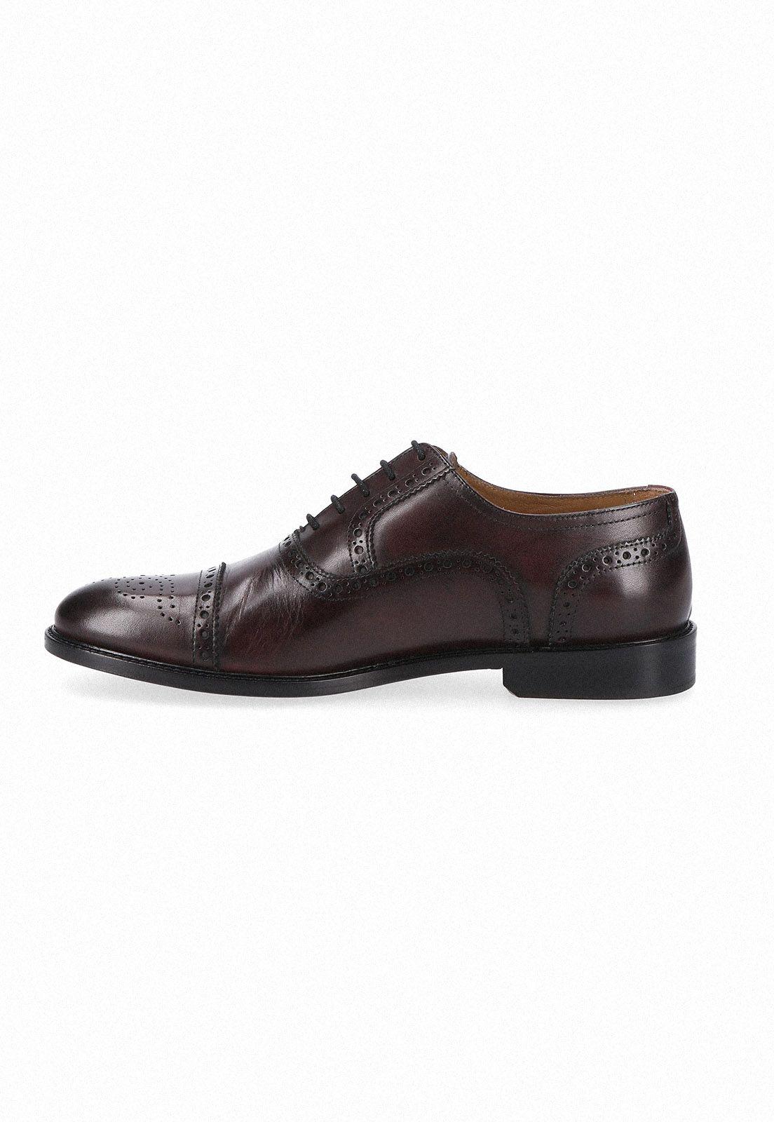 Zapatos Formal Italianos Voltago Cap Toe Bal Oxford Burdeo-1