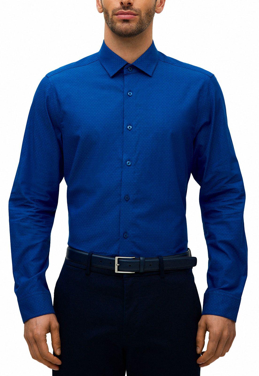 Camisa Formal Hombre Easy Care (Cuidado Fácil) Azul-0